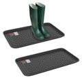 Fleming Supply Set of 2 Weather Boot Tray, Water-Resistant Plastic Shoe Mat for Indoor/Outdoor, (Dark Grey) Medium 326890PNV